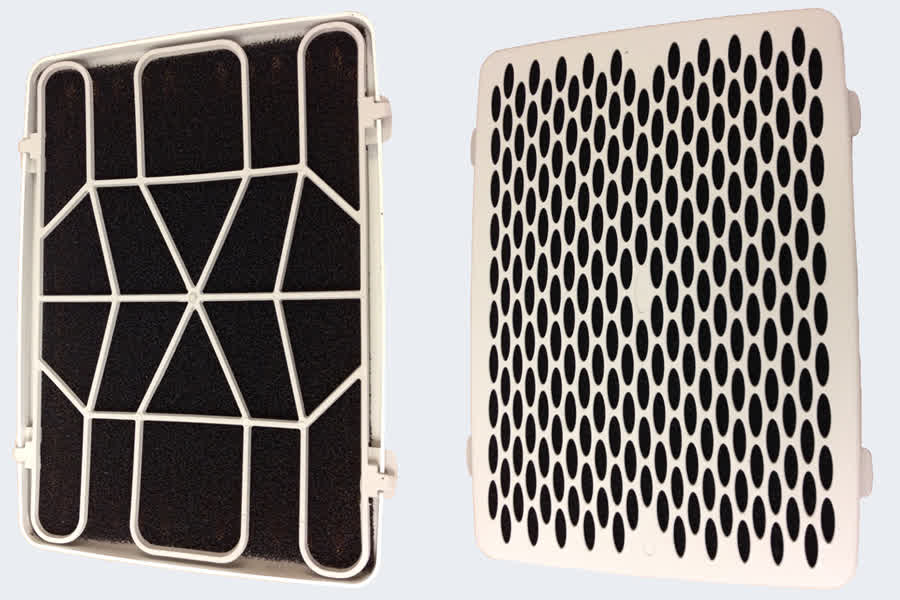 ramme med fedtfilter, skumplast