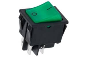 vippeafbryder sort/grøn 30x22mm 6,3mm ben