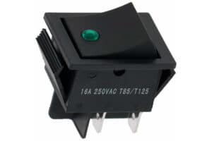 vippeafbryder sort/grøn 30x22mm 6,3mm ben