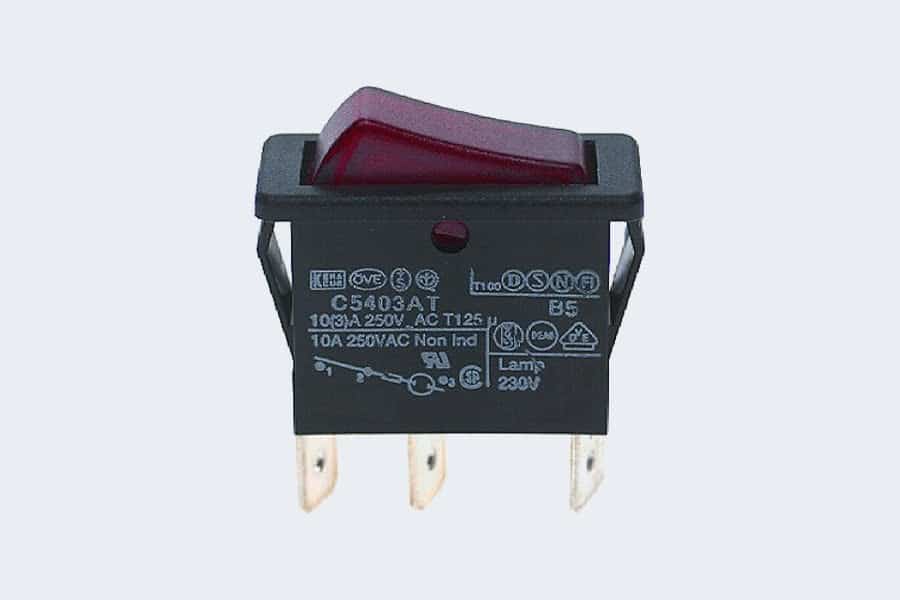 vippeafbryder sort/rød 28x12mm 6,3mm ben