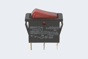 vippeafbryder sort/rød 30x11mm 6,3mm ben