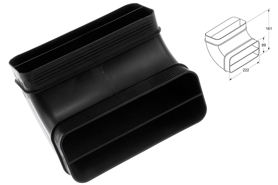 adapter 90° lodret bue l70cm
